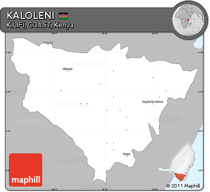 Gray Simple Map of KALOLENI, single color outside