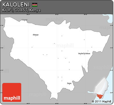 Gray Simple Map of KALOLENI, single color outside