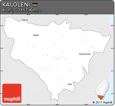 Silver Style Simple Map of KALOLENI, single color outside