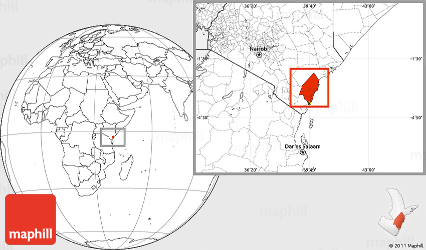 Blank Location Map of KILIFI