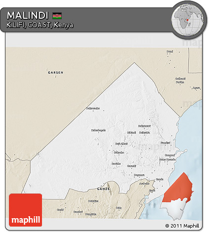 Classic Style 3D Map of MALINDI