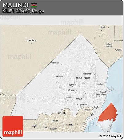 Classic Style 3D Map of MALINDI