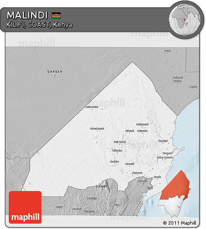 Gray 3D Map of MALINDI