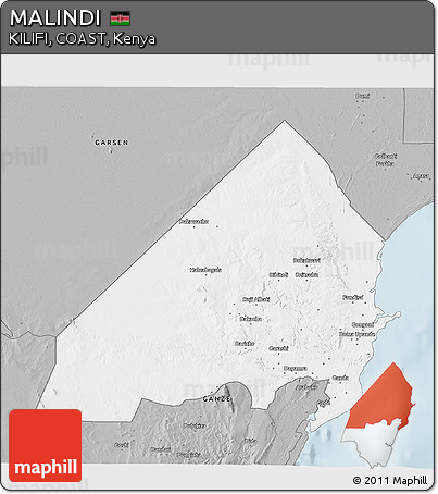 Gray 3D Map of MALINDI