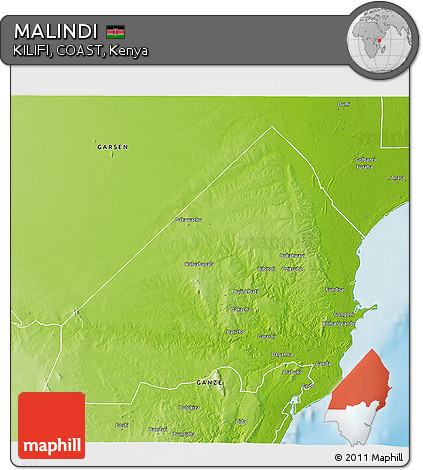 Physical 3D Map of MALINDI