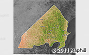 Satellite 3D Map of MALINDI, darken, desaturated