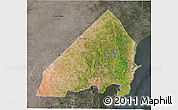Satellite 3D Map of MALINDI, darken, semi-desaturated