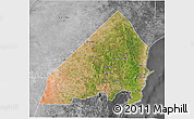 Satellite 3D Map of MALINDI, desaturated