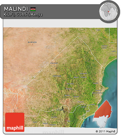 Satellite 3D Map of MALINDI