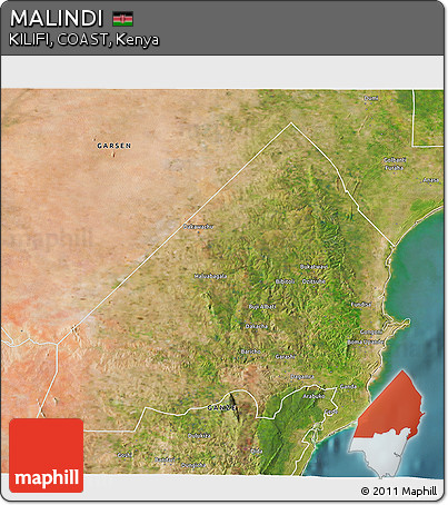 Satellite 3D Map of MALINDI