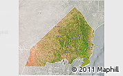 Satellite 3D Map of MALINDI, lighten, semi-desaturated