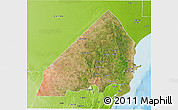 Satellite 3D Map of MALINDI, physical outside