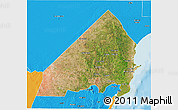 Satellite 3D Map of MALINDI, political outside