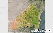 Satellite 3D Map of MALINDI, semi-desaturated