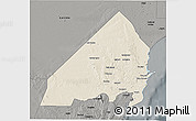 Shaded Relief 3D Map of MALINDI, darken, semi-desaturated