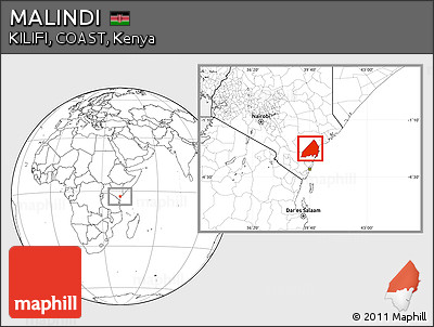 Blank Location Map of MALINDI