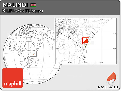 Blank Location Map of MALINDI