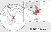 Blank Location Map of MALINDI, highlighted country, highlighted grandparent region
