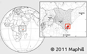 Blank Location Map of MALINDI, highlighted country, highlighted parent region, within the entire country