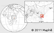 Blank Location Map of MALINDI, highlighted grandparent region, within the entire country