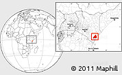 Blank Location Map of MALINDI, highlighted parent region, within the entire country