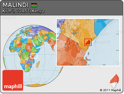 Political Location Map of MALINDI