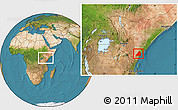 Satellite Location Map of MALINDI, within the entire country