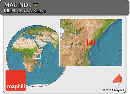 Satellite Location Map of MALINDI