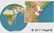 Satellite Location Map of MALINDI, highlighted grandparent region