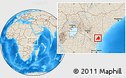 Shaded Relief Location Map of MALINDI, within the entire country