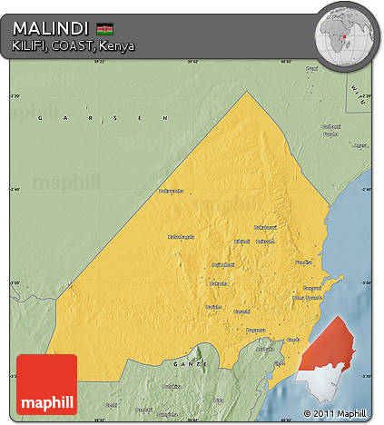 Savanna Style Map of MALINDI