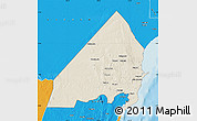 Shaded Relief Map of MALINDI, political outside