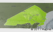 Physical Panoramic Map of MALINDI, darken, semi-desaturated
