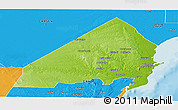 Physical Panoramic Map of MALINDI, political outside