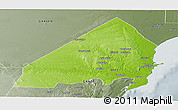 Physical Panoramic Map of MALINDI, semi-desaturated