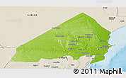 Physical Panoramic Map of MALINDI, shaded relief outside