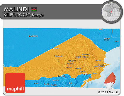 Political Panoramic Map of MALINDI