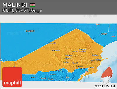 Political Panoramic Map of MALINDI
