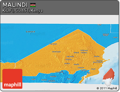 Political Panoramic Map of MALINDI