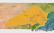 Political Panoramic Map of MALINDI, satellite outside