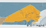 Political Panoramic Map of MALINDI, semi-desaturated