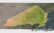 Satellite Panoramic Map of MALINDI, darken, semi-desaturated