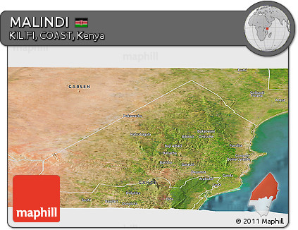 Satellite Panoramic Map of MALINDI