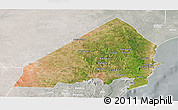 Satellite Panoramic Map of MALINDI, lighten, semi-desaturated