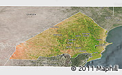 Satellite Panoramic Map of MALINDI, semi-desaturated