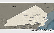 Shaded Relief Panoramic Map of MALINDI, darken