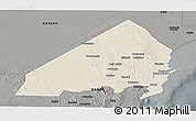 Shaded Relief Panoramic Map of MALINDI, darken, semi-desaturated