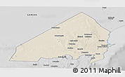 Shaded Relief Panoramic Map of MALINDI, desaturated