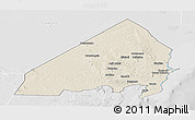 Shaded Relief Panoramic Map of MALINDI, lighten, desaturated