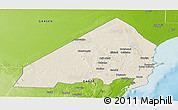Shaded Relief Panoramic Map of MALINDI, physical outside